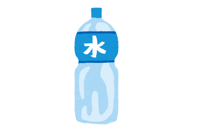 水・ミネラルウォーターのペットボトルのイラスト