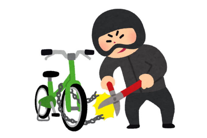 自転車泥棒のイラスト