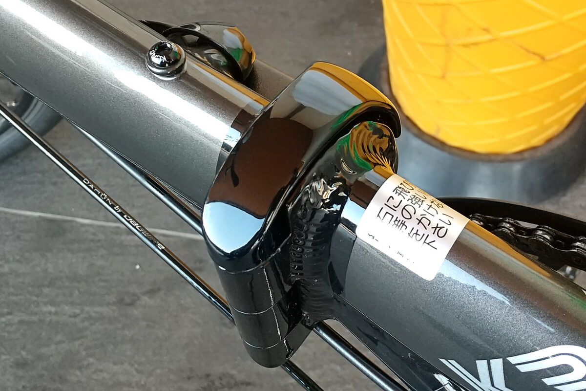 ウレタンクリアで補修した自転車フレーム